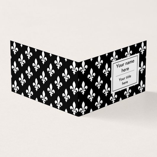 Fleur de Lis Patroon, Frans, Koninklijk, Wit Visitekaartjes (Buitenkant)