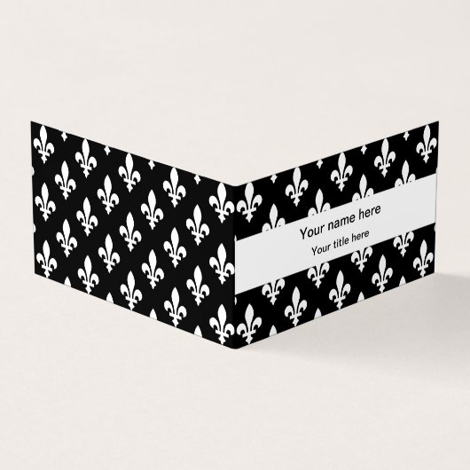 Fleur de Lis Patroon, Frans, Koninklijk, Wit Visitekaartjes (Buitenkant)