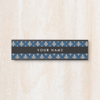 Fleur de Lis Patroon, Frans, Royal, Crème, Blauw
