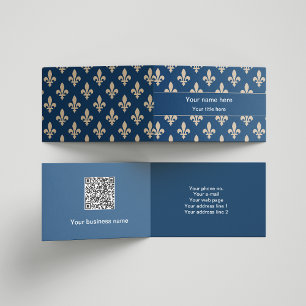 Fleur de Lis Patroon, Frans, Royal, Crème, Blauw Visitekaartjes