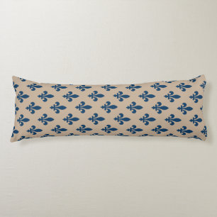 Fleur de Lis-patroon, Koninklijk Frans Blauw op Cr Lichaamskussen