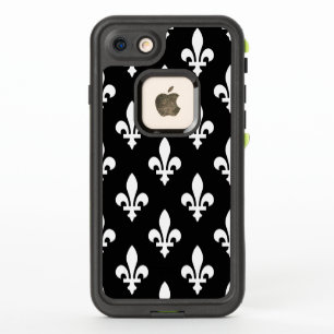 Fleur de Lis-patroon, Koninklijk Frans, Wit op Zwa
