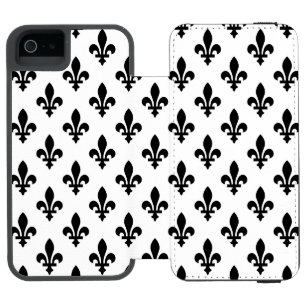 Fleur de Lis Patroon, Koninklijk Frans, Zwart op W
