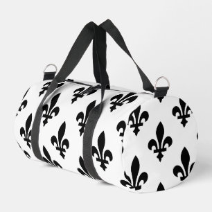 Fleur de Lis Patroon, Koninklijk Frans, Zwart op W Plunjezak