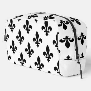 Fleur de Lis Patroon, Koninklijk Frans, Zwart op W Toilettasje