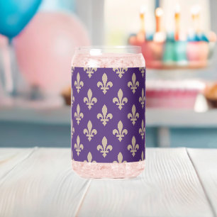 Fleur de Lis-patroon, Koninklijke Franse Crème op Blikvorm Glas
