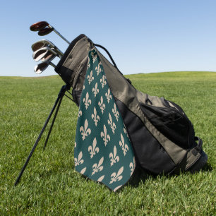 Fleur de Lis-patroon, Koninklijke Franse Crème op Golfhanddoek