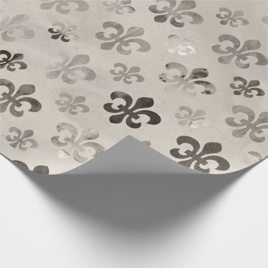 Fleur de Lis patroon verdrietige decoupage Cadeaupapier (Hoek)