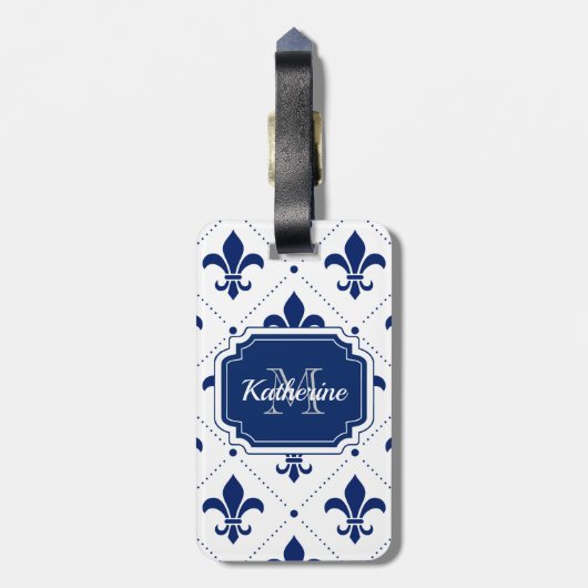 Fleur-de-lis Pattern Bagagelabel (Achterkant verticaal)