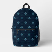 Fleur De Lis Pattern Bedrukte Rugzak (Voorkant)
