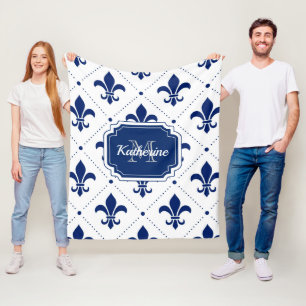 Fleur-de-lis Pattern Fleece Deken
