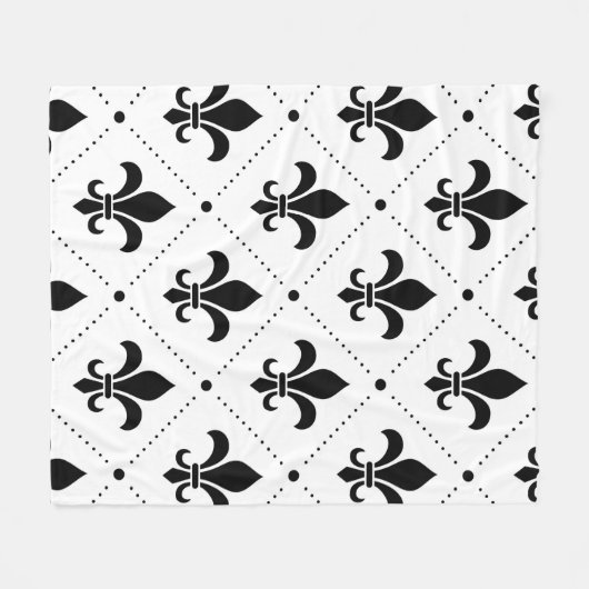 Fleur De Lis Pattern Fleece Deken (Voorkant (Horizontaal))
