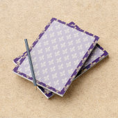 Fleur de Lis Pattern, Frans, Royal, Crème, Paarse Notitieblok