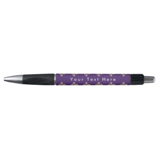 Fleur de Lis Pattern, Frans, Royal, Crème, Paarse Pen (Voorkant)