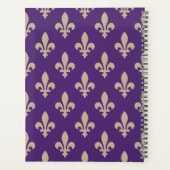 Fleur de Lis Pattern, Frans, Royal, Crème, Paarse Planner (Achterkant)