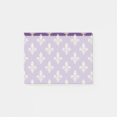 Fleur de Lis Pattern, Frans, Royal, Crème, Paarse Post-it® Notes (Voorkant)