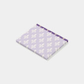 Fleur de Lis Pattern, Frans, Royal, Crème, Paarse Post-it® Notes (Schuin)