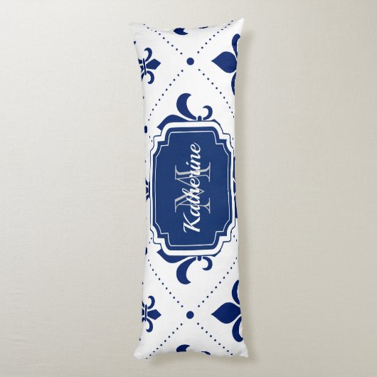 Fleur-de-lis Pattern Lichaamskussen (Achterkant (Verticaal))