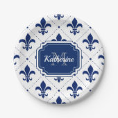 Fleur-de-lis Pattern Papieren Bordje (Voorkant)