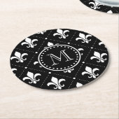 Fleur De Lis Pattern Ronde Kartonnen Onderzetter (Gebogen)