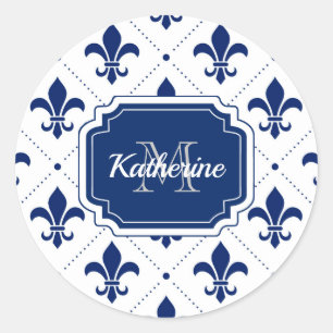 Fleur-de-lis Pattern Ronde Sticker
