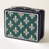 Fleur de Lis Pattern, Royal Franse crème op groen (Achterkant)