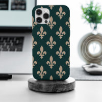 Fleur de Lis Pattern, Royal Franse crème op groen