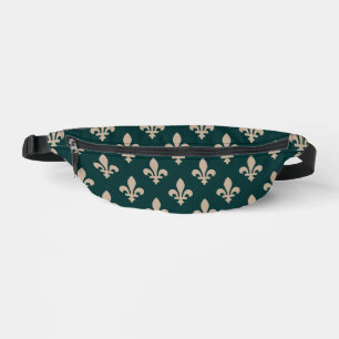 Fleur de Lis Pattern, Royal Franse crème op groen Heuptasje