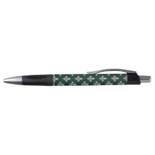 Fleur de Lis Pattern, Royal Franse crème op groen Pen