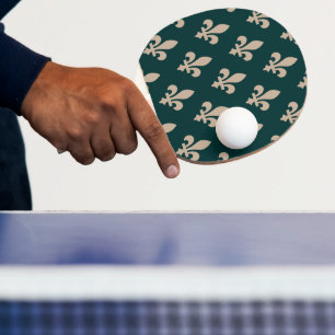 Fleur de Lis Pattern, Royal Franse crème op groen Tafeltennisbatje