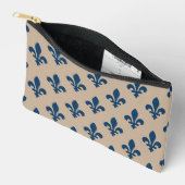 Fleur de Lis Pattern, Royal French Blue op Crème Etui (Open)