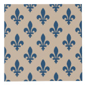 Fleur de Lis Pattern, Royal French Blue op Crème Kubus (Rechts)