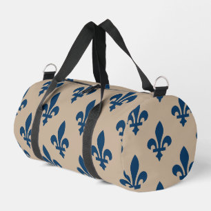 Fleur de Lis Pattern, Royal French Blue op Crème Plunjezak