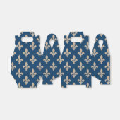 Fleur de Lis Pattern, Royal French, Cream on Blue Bedankdoosjes (Uitgevouwen)