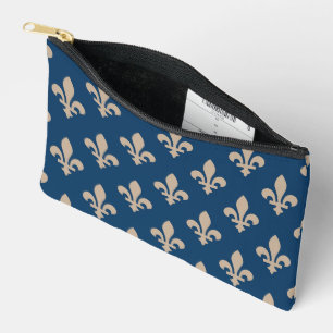 Fleur de Lis Pattern, Royal French, Cream on Blue Etui
