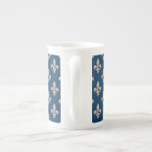 Fleur de Lis Pattern, Royal French, Cream on Blue Porselein Kop (Achterkant)