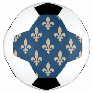 Fleur de Lis Pattern, Royal French, Cream on Blue Voetbal