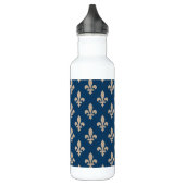 Fleur de Lis Pattern, Royal French, Cream on Blue Waterfles (Links)