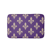 Fleur de Lis Pattern, Royal French Cream op Paarse Badmat (Voorkant)