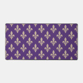 Fleur de Lis Pattern, Royal French Cream op Paarse Bureaumat (Voorkant)
