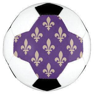 Fleur de Lis Pattern, Royal French Cream op Paarse Voetbal