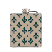 Fleur de Lis Pattern, Royal French Green on Cream Heupfles (Achterkant)