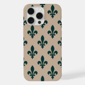 Fleur de Lis Pattern, Royal French Green on Cream iPhone Hoesje (Achterkant)