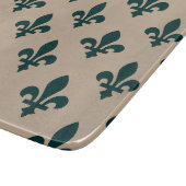 Fleur de Lis Pattern, Royal French Green on Cream Snijplank (Hoek)