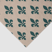 Fleur de Lis Pattern, Royal French Green on Cream Tissuepapier (Detail)