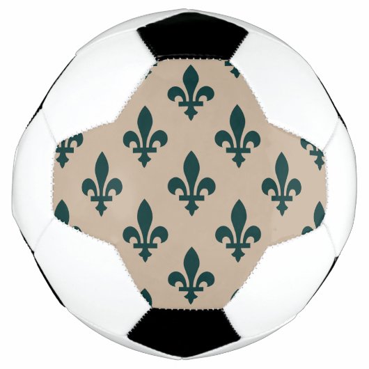 Fleur de Lis Pattern, Royal French Green on Cream Voetbal (Voorkant)