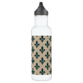 Fleur de Lis Pattern, Royal French Green on Cream Waterfles (Rechts)