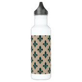 Fleur de Lis Pattern, Royal French Green on Cream Waterfles (Links)