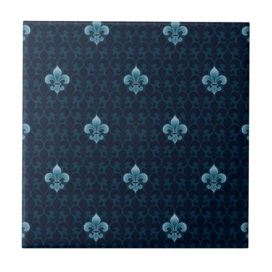 Fleur De Lis Pattern Tegeltje (Voorkant)