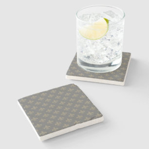 Fleur de lis Pattern + uw afbeelding of tekst Stenen Onderzetter